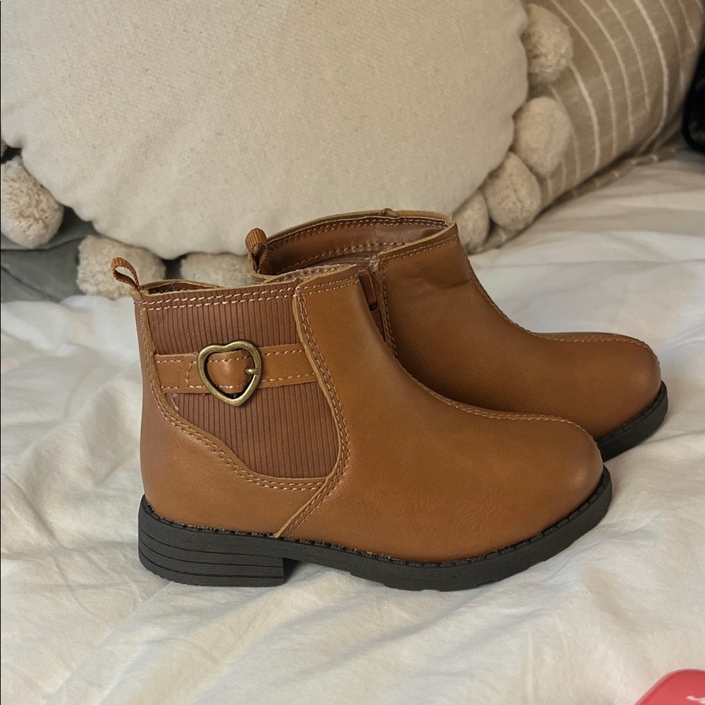 NWOT Warm Tan Boots with Buckle Detail